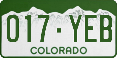 CO license plate 017YEB
