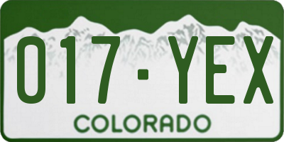 CO license plate 017YEX
