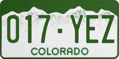 CO license plate 017YEZ