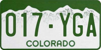 CO license plate 017YGA