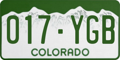CO license plate 017YGB