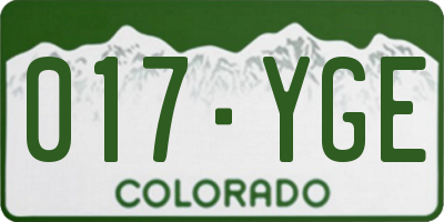 CO license plate 017YGE