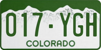 CO license plate 017YGH