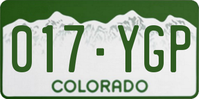 CO license plate 017YGP