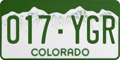 CO license plate 017YGR