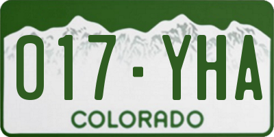 CO license plate 017YHA