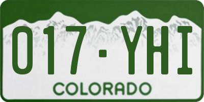 CO license plate 017YHI