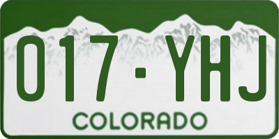 CO license plate 017YHJ