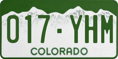 CO license plate 017YHM
