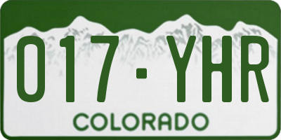 CO license plate 017YHR