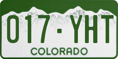 CO license plate 017YHT
