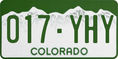 CO license plate 017YHY