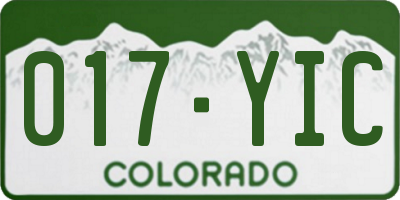 CO license plate 017YIC