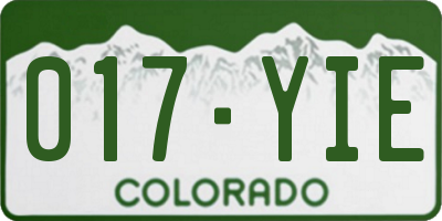 CO license plate 017YIE