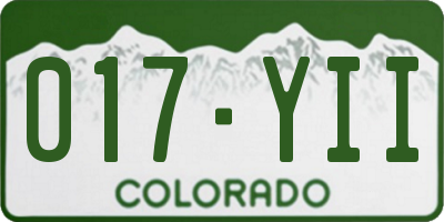 CO license plate 017YII