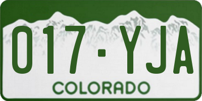 CO license plate 017YJA
