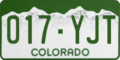 CO license plate 017YJT