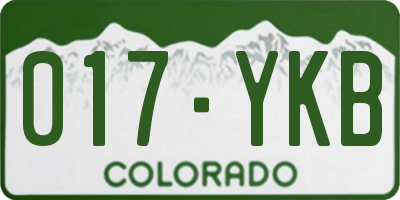 CO license plate 017YKB