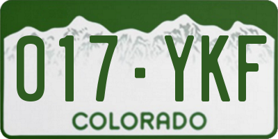 CO license plate 017YKF