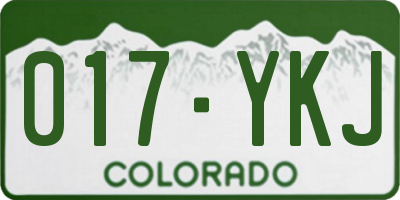 CO license plate 017YKJ