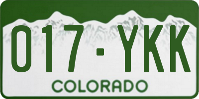 CO license plate 017YKK