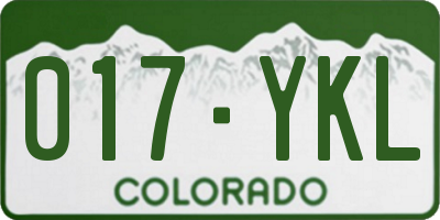 CO license plate 017YKL