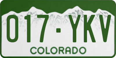 CO license plate 017YKV