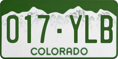 CO license plate 017YLB