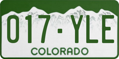 CO license plate 017YLE