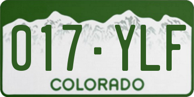 CO license plate 017YLF