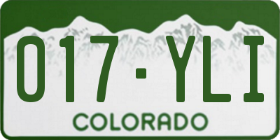 CO license plate 017YLI