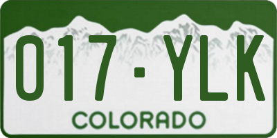 CO license plate 017YLK
