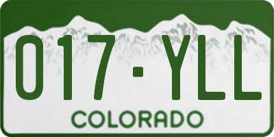 CO license plate 017YLL