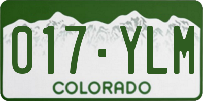 CO license plate 017YLM