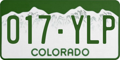 CO license plate 017YLP