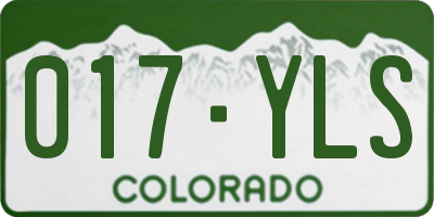 CO license plate 017YLS