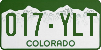 CO license plate 017YLT