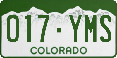 CO license plate 017YMS