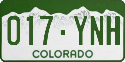 CO license plate 017YNH