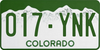 CO license plate 017YNK