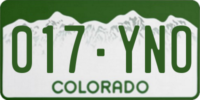CO license plate 017YNO