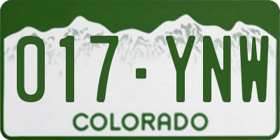 CO license plate 017YNW