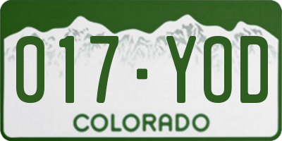 CO license plate 017YOD