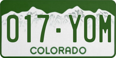 CO license plate 017YOM