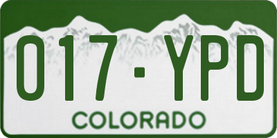 CO license plate 017YPD