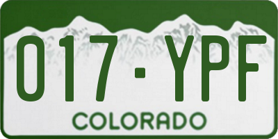 CO license plate 017YPF
