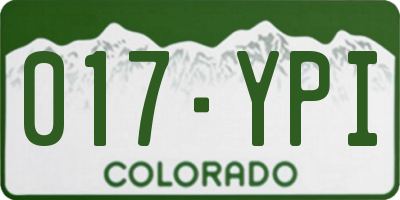 CO license plate 017YPI
