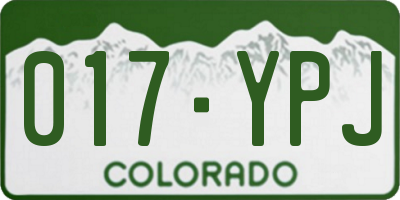 CO license plate 017YPJ