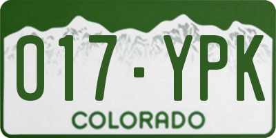 CO license plate 017YPK