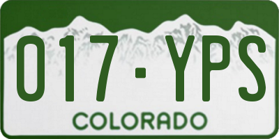 CO license plate 017YPS